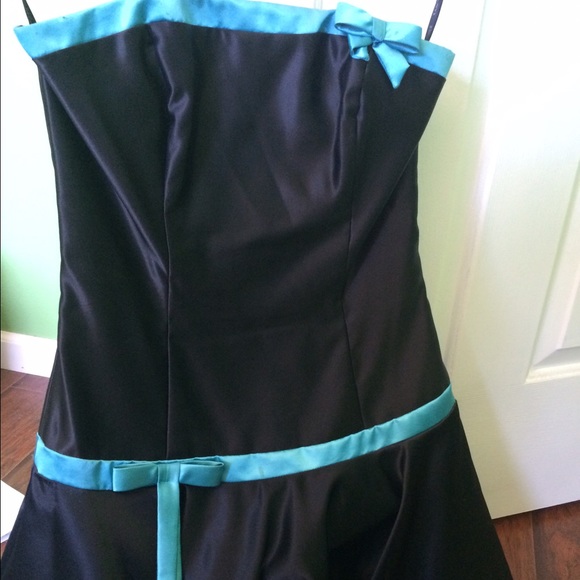 Blue and black formal dress