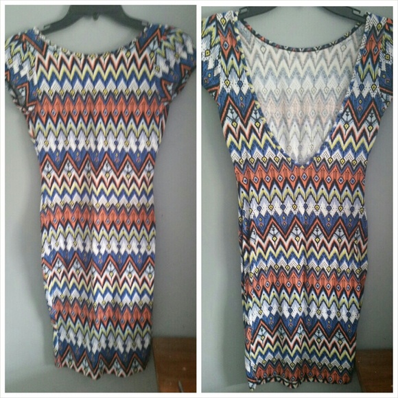 Low back tribal patterned dress.