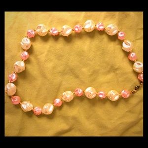 Women jewelry white pink necklace new no tags
