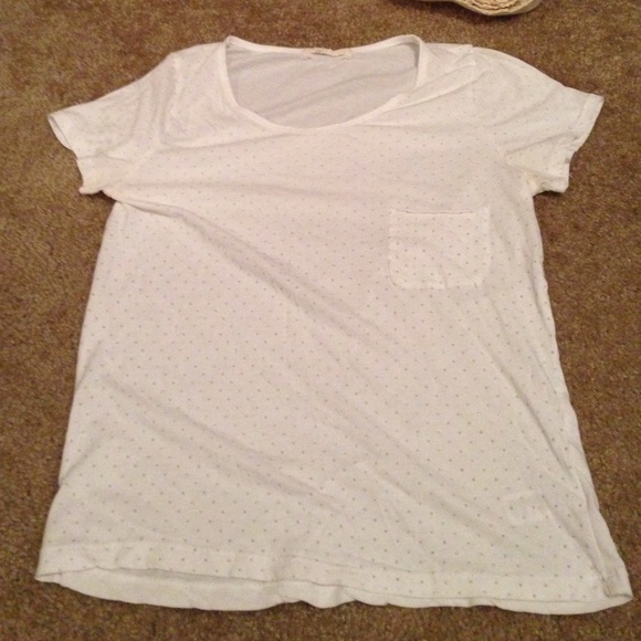 White cotton t-shirt with raised polka dots