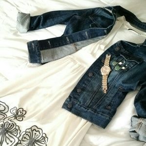 ***sold*** Cream colored floral hem dress