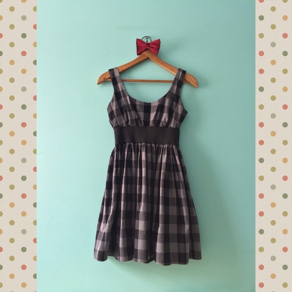 ❌SOLD❌ Love... Ady" Black & Grey Gingham Dress