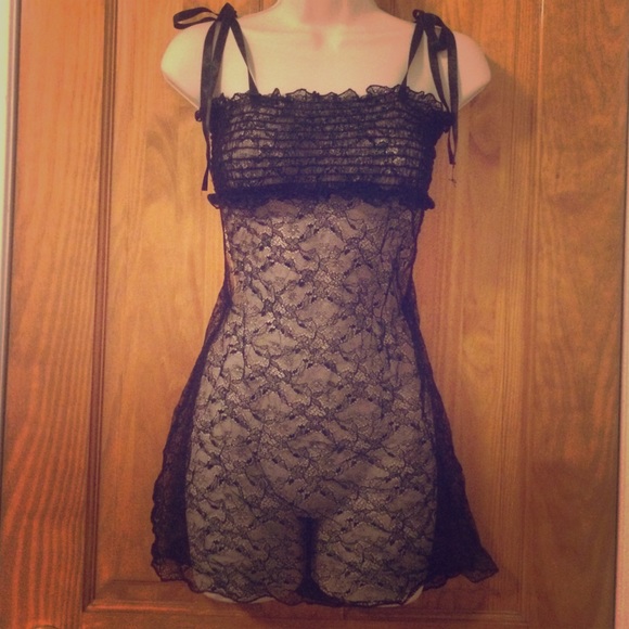 Victoria secret black babydoll lace