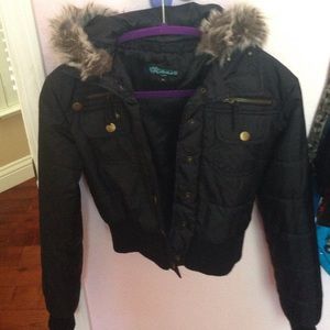 rain jacket with detachable fur hood