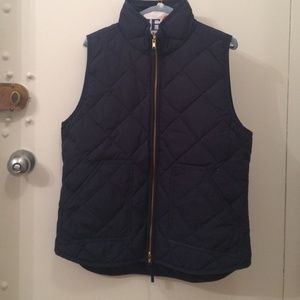 Navy Blue Quilted Vest from J Crew/ Boucle Jacket.