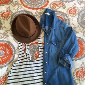 🅑🅤🅝🅓🅛🅔🅓 Hinge chambray 2 pocket button up