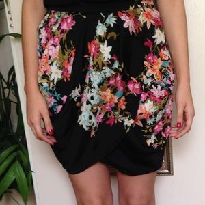 ZARA Silky Floral Skirt