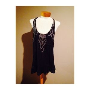 Free people gold and black top