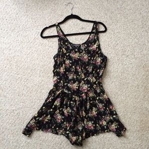Black floral romper