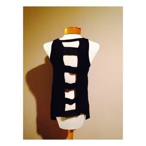 Blank open back tank top