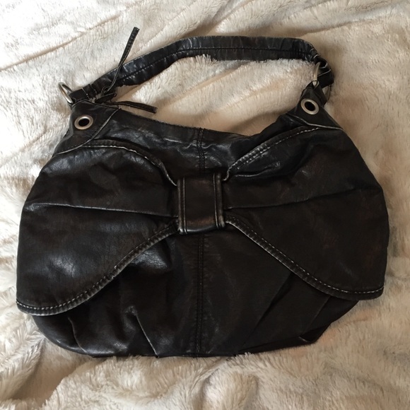 Black/Grey pleather purse