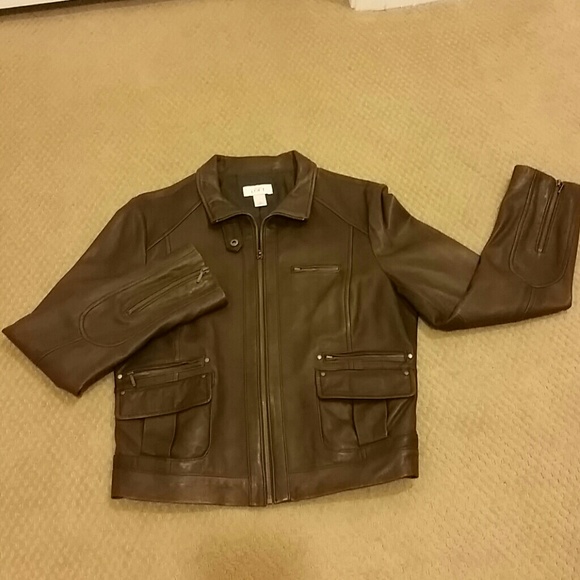 NWOT Brown leather jacket