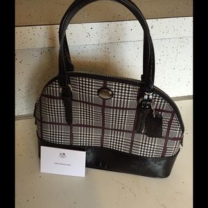 Coach black plaid handbag