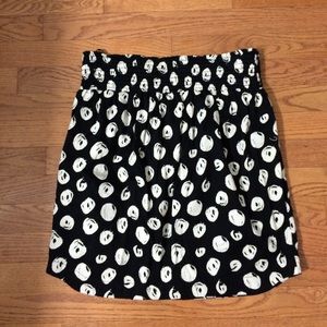 French connection black and white dot print skirt