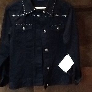 Black Western Jacket with Crystal Studs.