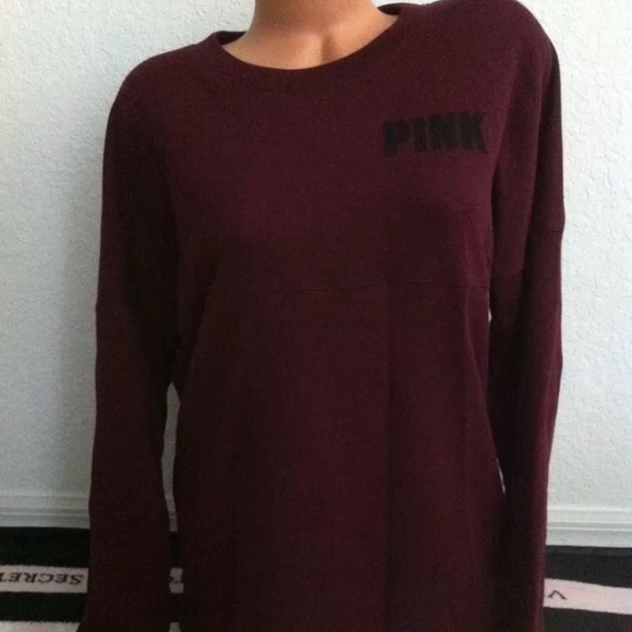 ❌SOLD❌Victoria Secret Maroon Aztec Varsity Crew - Picture 3 of 3