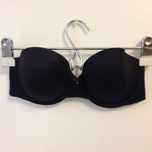 Victoria's Secret Black Lined Strapless Bra 32D