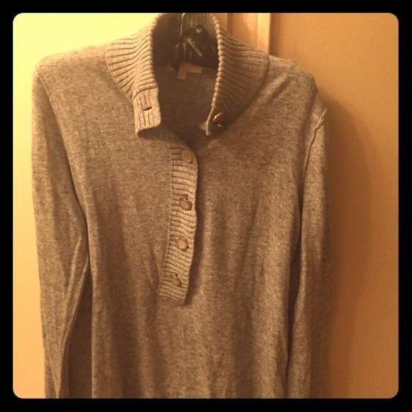 Tory Burch Heather Grey wool sweater.