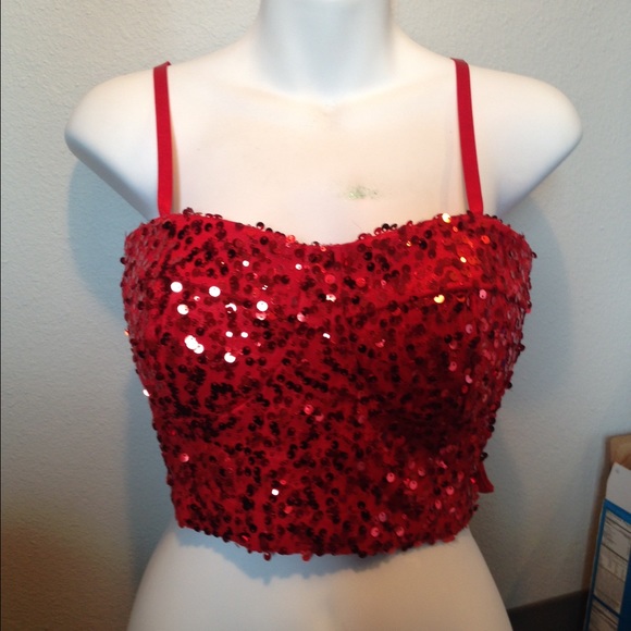 Sparkly Red Crop Tank