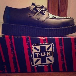 T.U.K Black and White Creepers Size Women Size 10