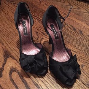 Nina platform satin peep-toe d'orsay