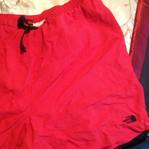 The North Face women's red swimming trunks