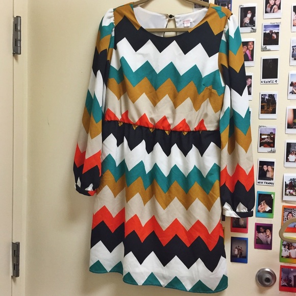 Chevron Long Sleeve Dress XL