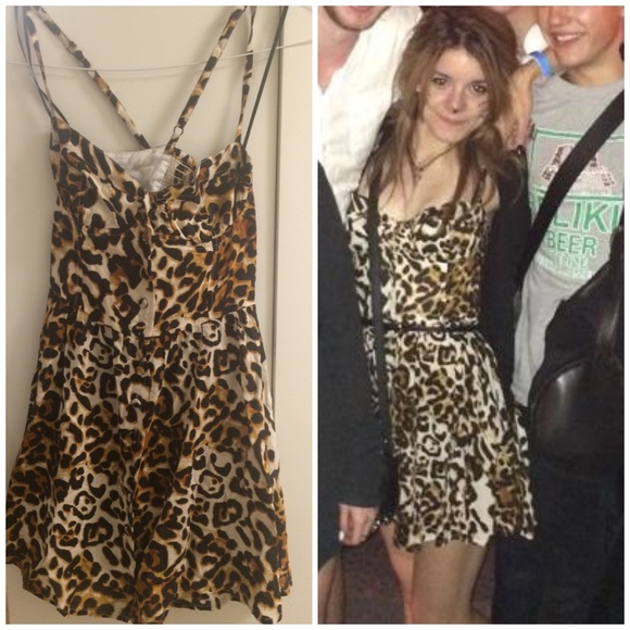 Leopard print skater dress