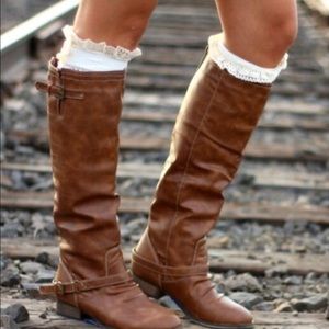 Zipper Back Riding Boots