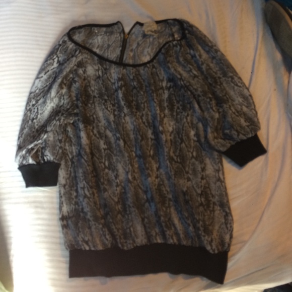 Sheer snake skin design shirt