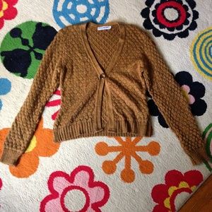 Cotton Emporium CamelColored w/One Button Sweater