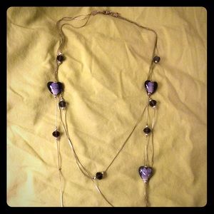 Women jewelry dark blue necklace new without tags