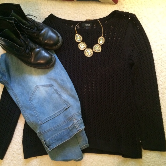 Black knit sweater