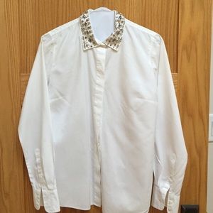 J Crew embellished collar Oxford