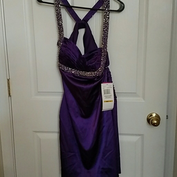 New Purple open back cocktail dress