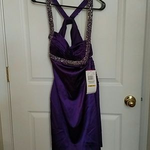 New Purple open back cocktail dress
