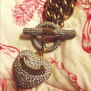 Juicy Couture pave heart gold chain 💸