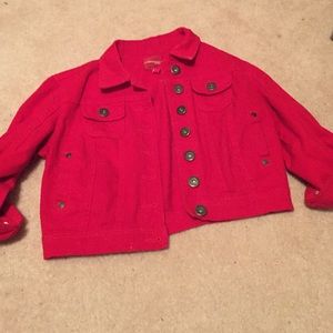 Red jean jacket