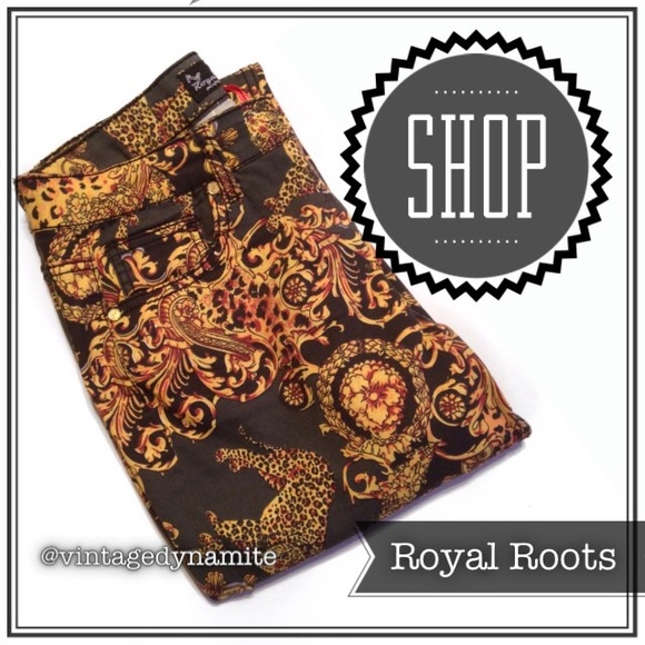 RESERVED! Rare Baroque Leopard Scarf Print Skinny