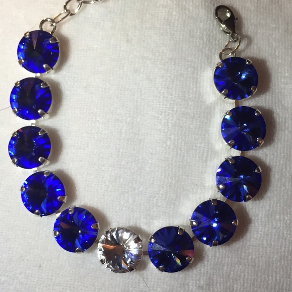 Blue Sapphire Swarovski Crystal Bracelet - Picture 2 of 3
