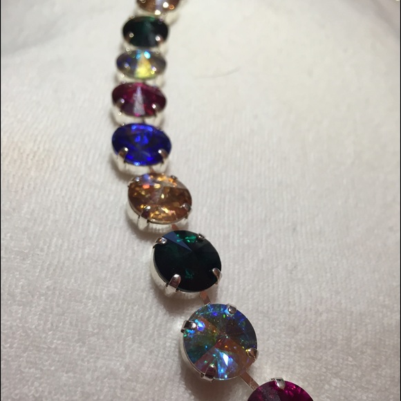 Multi Color Swarovski Crystal Necklace - Picture 2 of 4