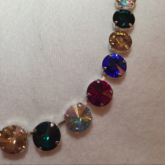 Multi Color Swarovski Crystal Necklace - Picture 3 of 4
