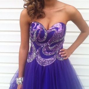 Short purple prom dress /corset back. worn once!