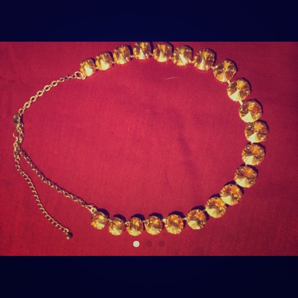 Gold Swarovski Crystal Necklace - Picture 1 of 3