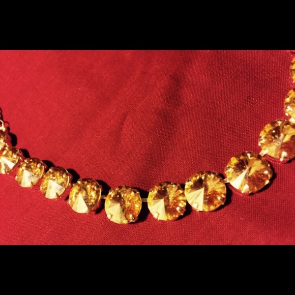 Gold Swarovski Crystal Necklace - Picture 2 of 3