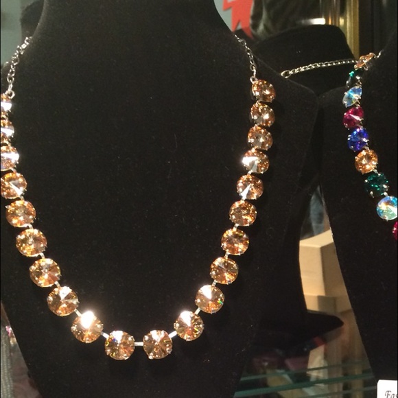 Gold Swarovski Crystal Necklace - Picture 3 of 3