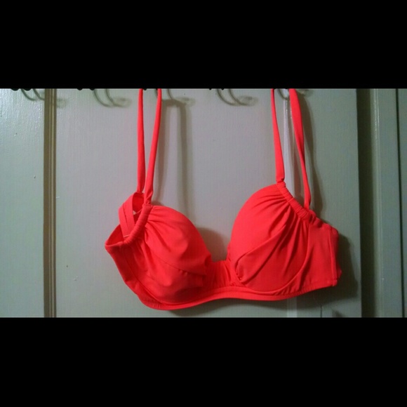 Neon orange bikini top