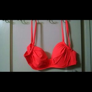 Neon orange bikini top