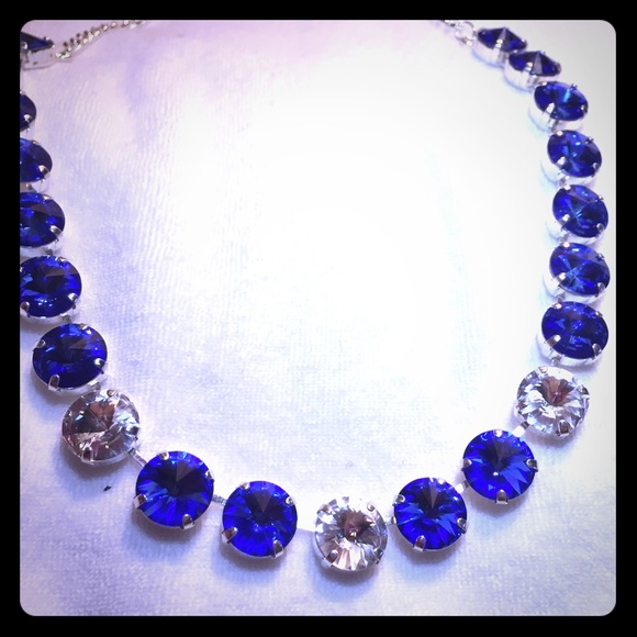 Blue Sapphire Swarovski Crystal Necklace - Picture 1 of 3