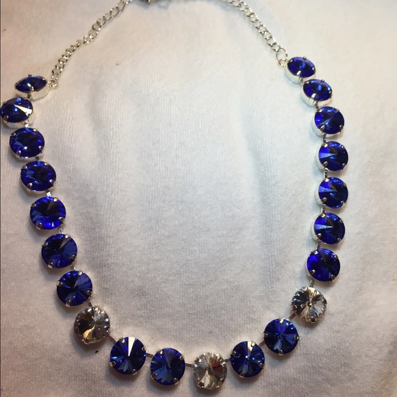 Blue Sapphire Swarovski Crystal Necklace - Picture 2 of 3